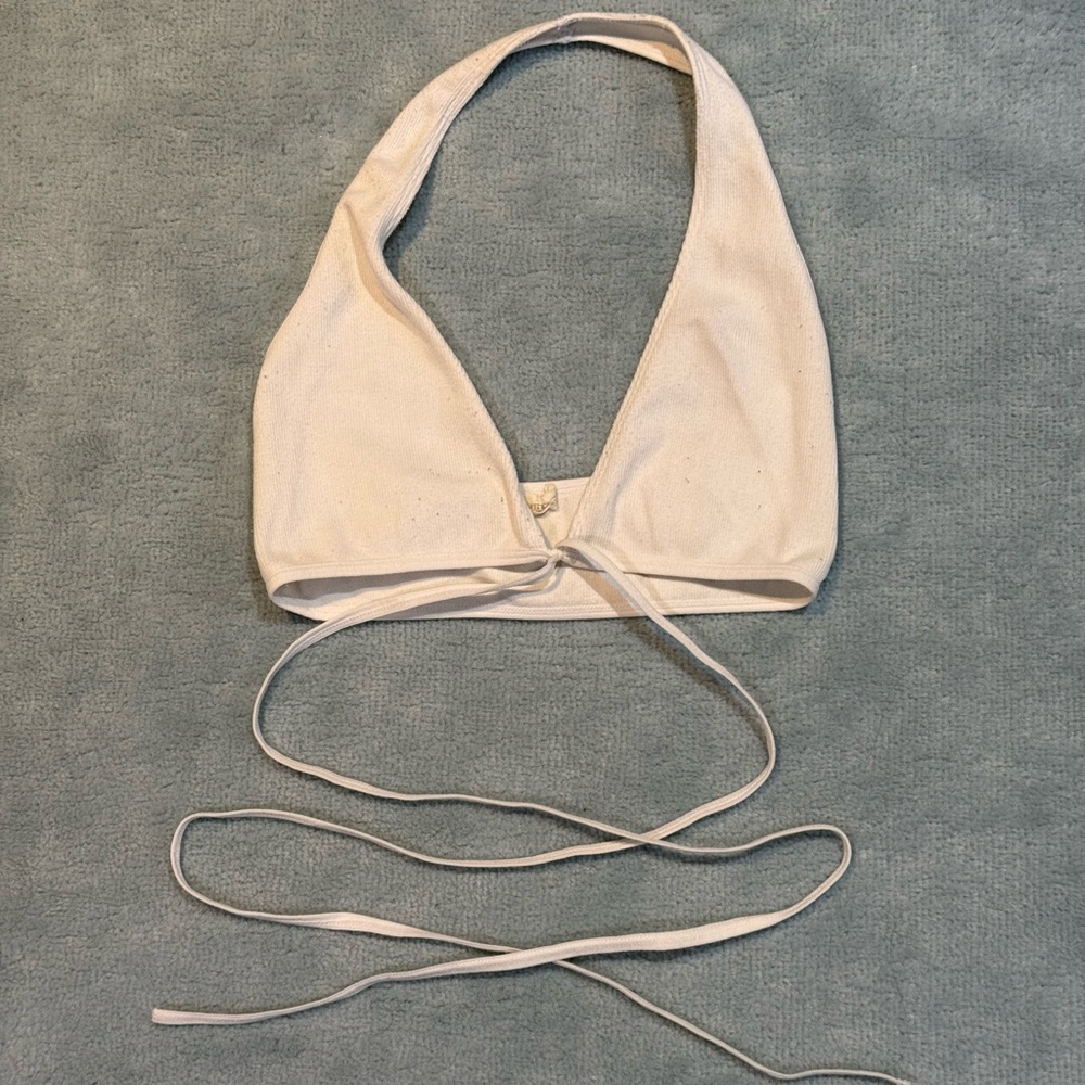 White Halter Crop Top with Strings